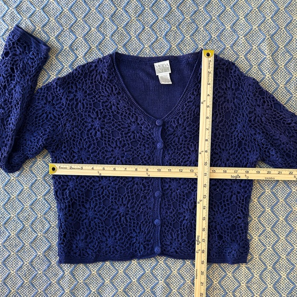 *SOLD* Vintage Purple Crochet Cardigan - Picture 8 of 10